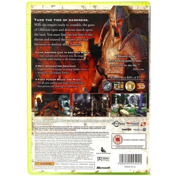 The Elder Scrolls IV: Oblivion - Xbox 360 spill - Retrospillkongen