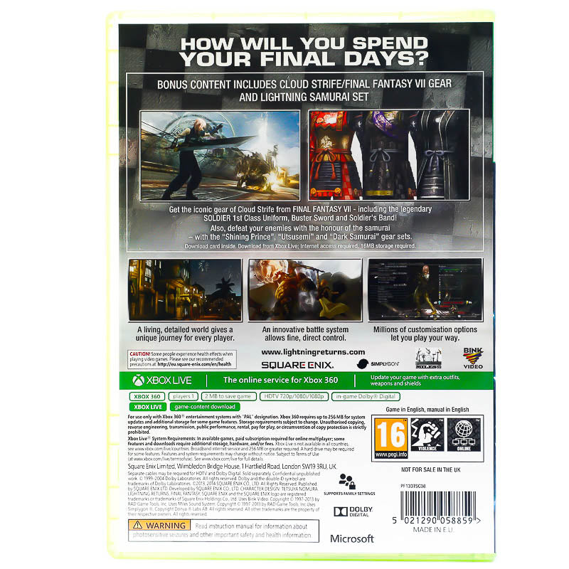 Lightning Returns: Final Fantasy XIII - Xbox 360 spill - Retrospillkongen