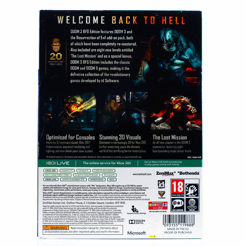 Doom 3: BFG Edition - Xbox 360 spill - Retrospillkongen