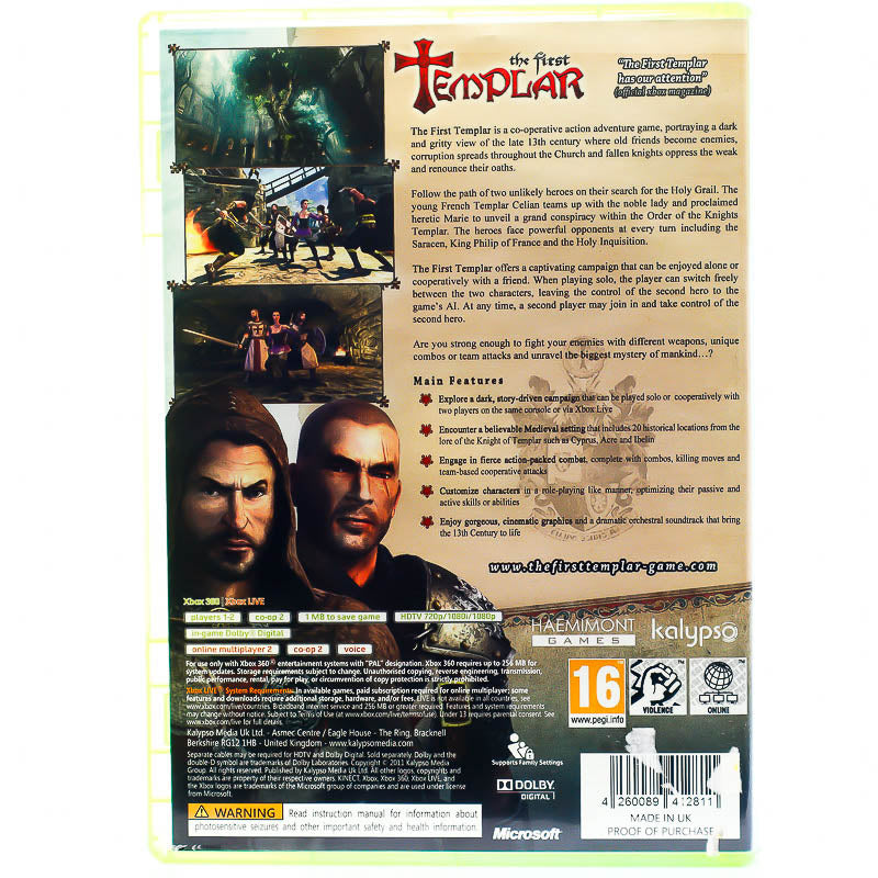 The First Templar - Xbox 360 spill - Retrospillkongen