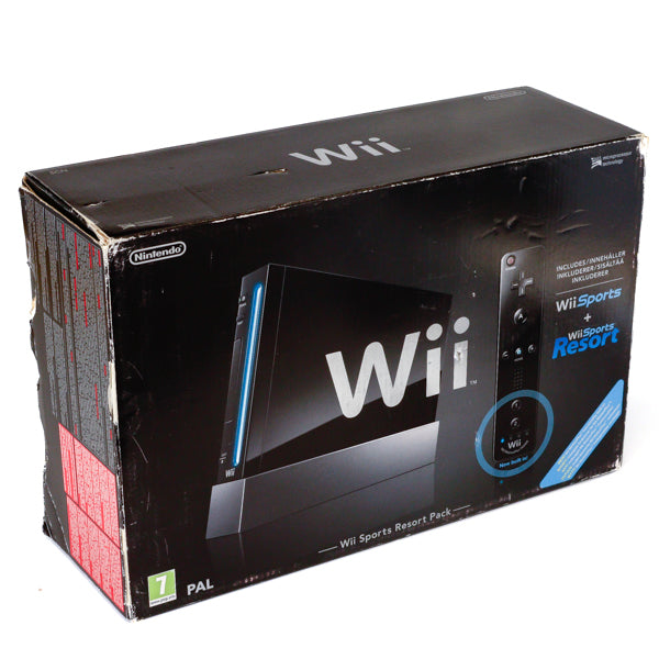 Nintendo Wii Sports Resort Svart Konsollpakke - Wii (I eske) - Retrospillkongen
