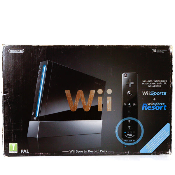 Nintendo Wii Sports Resort Svart Konsollpakke - Wii (I eske) - Retrospillkongen