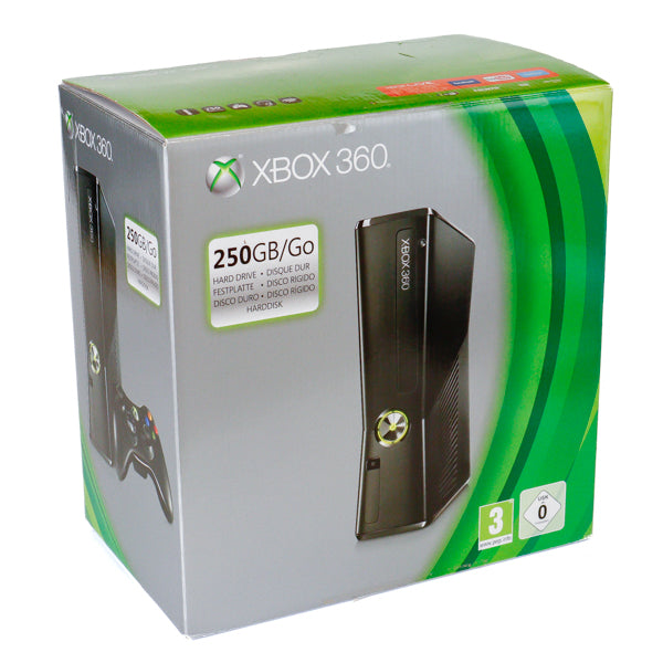 Microsoft Xbox 360 Slim Piano Svart 250GB konsoll - (Komplett i Eske) - Retrospillkongen