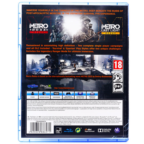 Metro: Redux - PS4 spill - Retrospillkongen