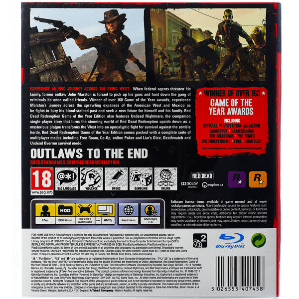 Red Dead Redemption: Game of the Year Edition - PS3 spill - Retrospillkongen