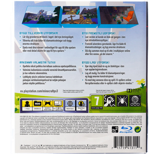 Jeu Minecraft Pour PlayStation 3 - Version PAL FR, Boîte Sans Couverture - Bon état