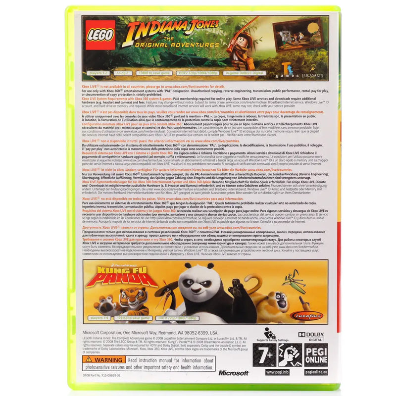 LEGO Indiana Jones: The Original Adventures / Kung Fu Panda - Xbox 360 spill