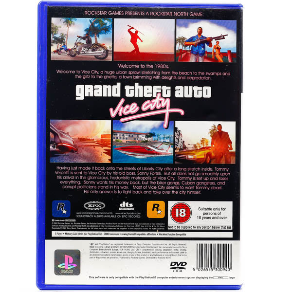 Renovert Grand Theft Auto: Vice City - PS2 spill - Retrospillkongen