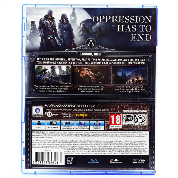 Renovert Assassin's Creed: Syndicate - PS4 spill - Retrospillkongen