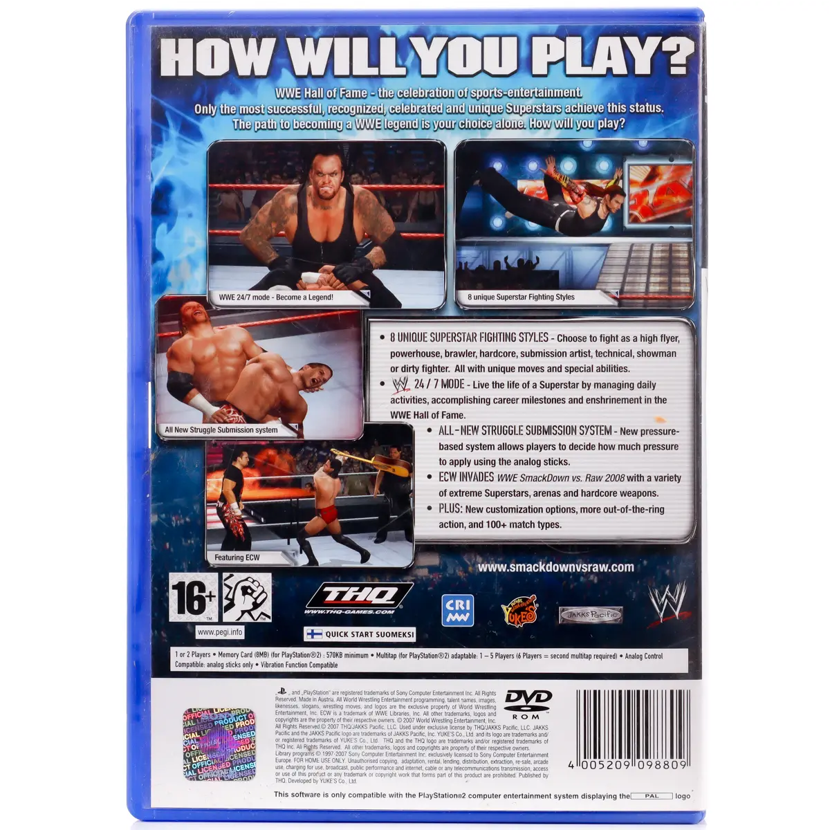 SmackDown vs RAW 2008 - PS2 spill - Retrospillkongen