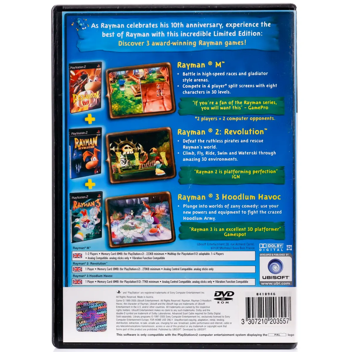 Rayman 10th Anniversary - PS2 spill - Retrospillkongen