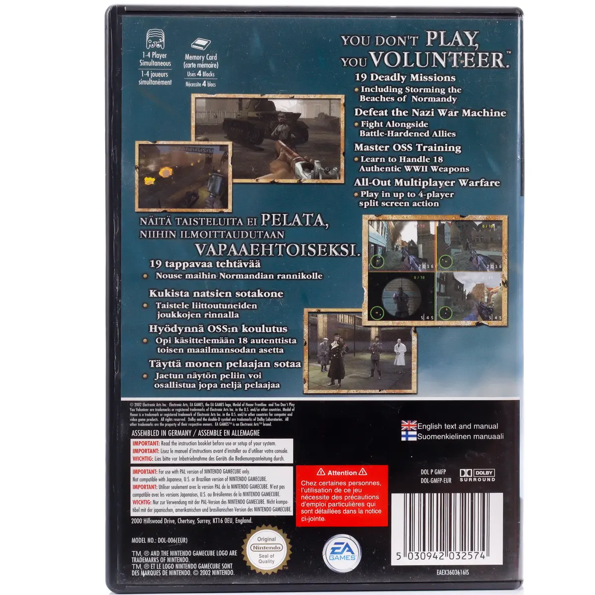 Medal of Honor: Frontline - GameCube spill - Retrospillkongen