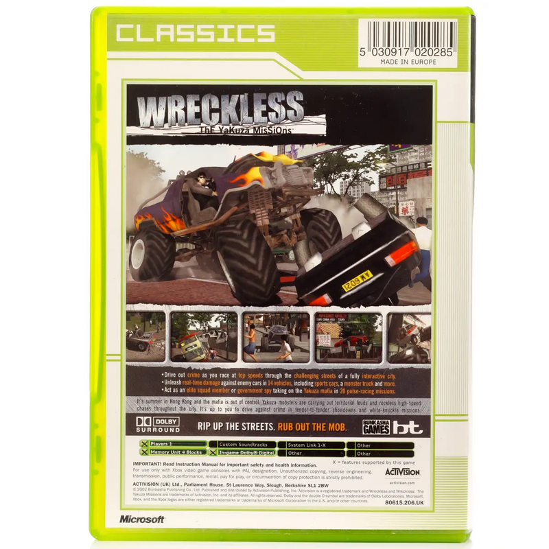 Wreckless: The Yakuza Missions - Xbox spill