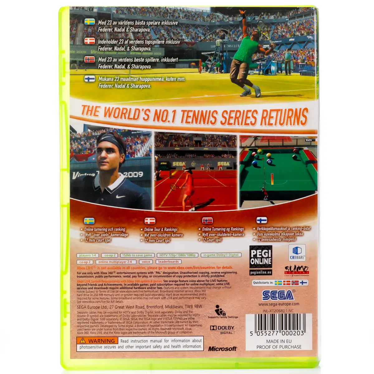 Virtua Tennis 2009 - Xbox 360 spill - Retrospillkongen