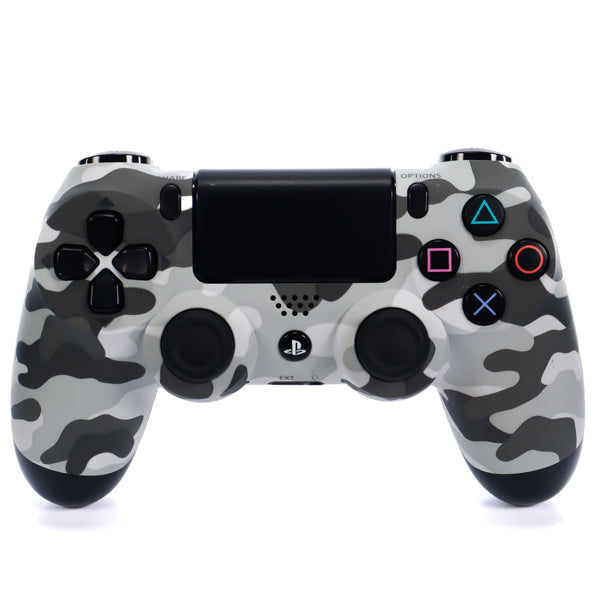 Renovert Playstation 4 Kontroll Trådløs Arctic White Gray Urban Camouflage - PS4 Tilbehør - Retrospillkongen