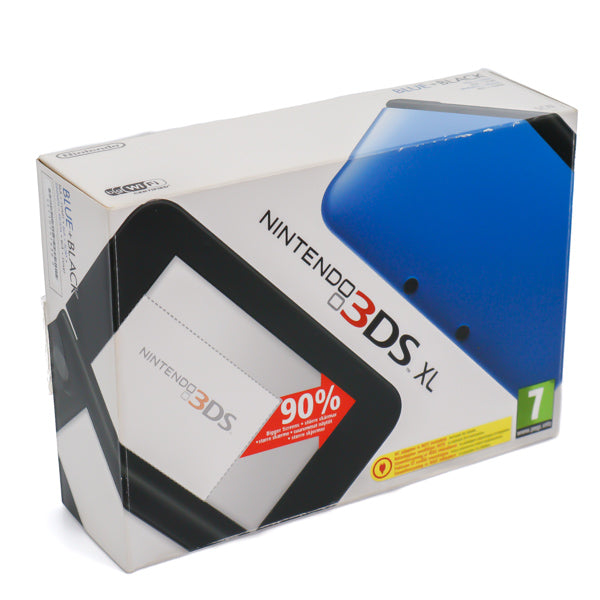 Nintendo 3DS XL Svart & Blå Konsoll m/Strømadapter (Komplett i Eske) - Retrospillkongen