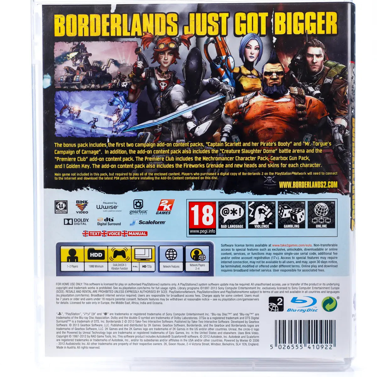 Borderlands 2: Add-on Content Pack - PS3 spill - Retrospillkongen