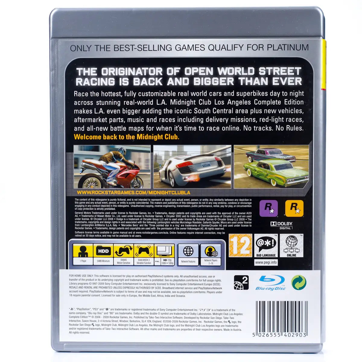 Midnight Club Los Angeles Complete Edition - PS3 spill - Retrospillkongen