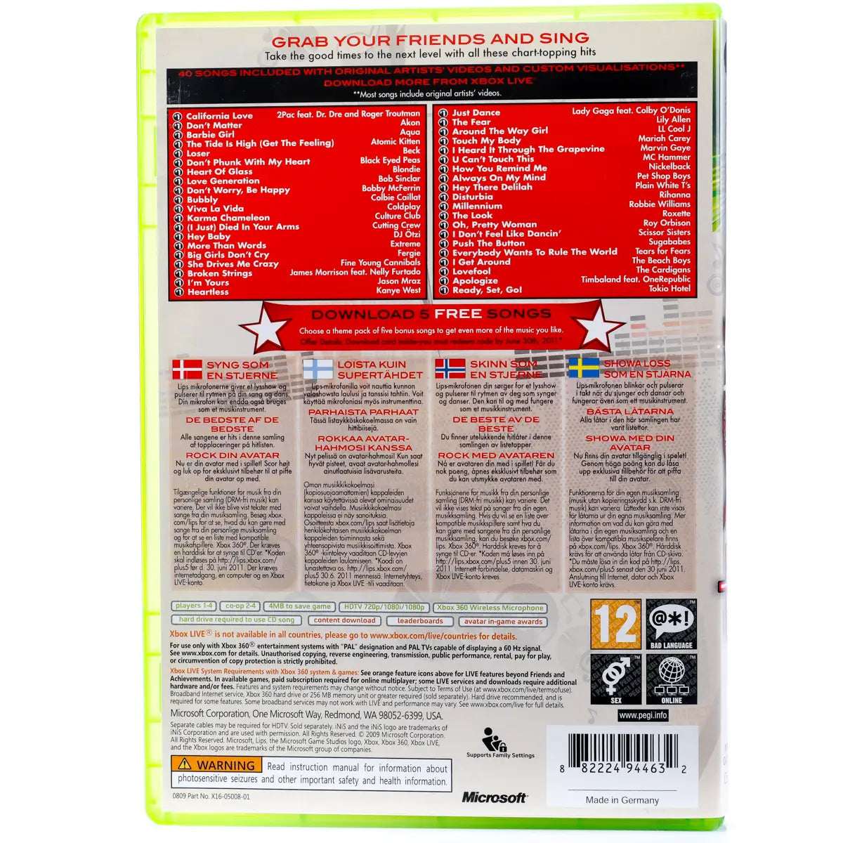 Lips: Number One Hits - Xbox 360 spill - Retrospillkongen