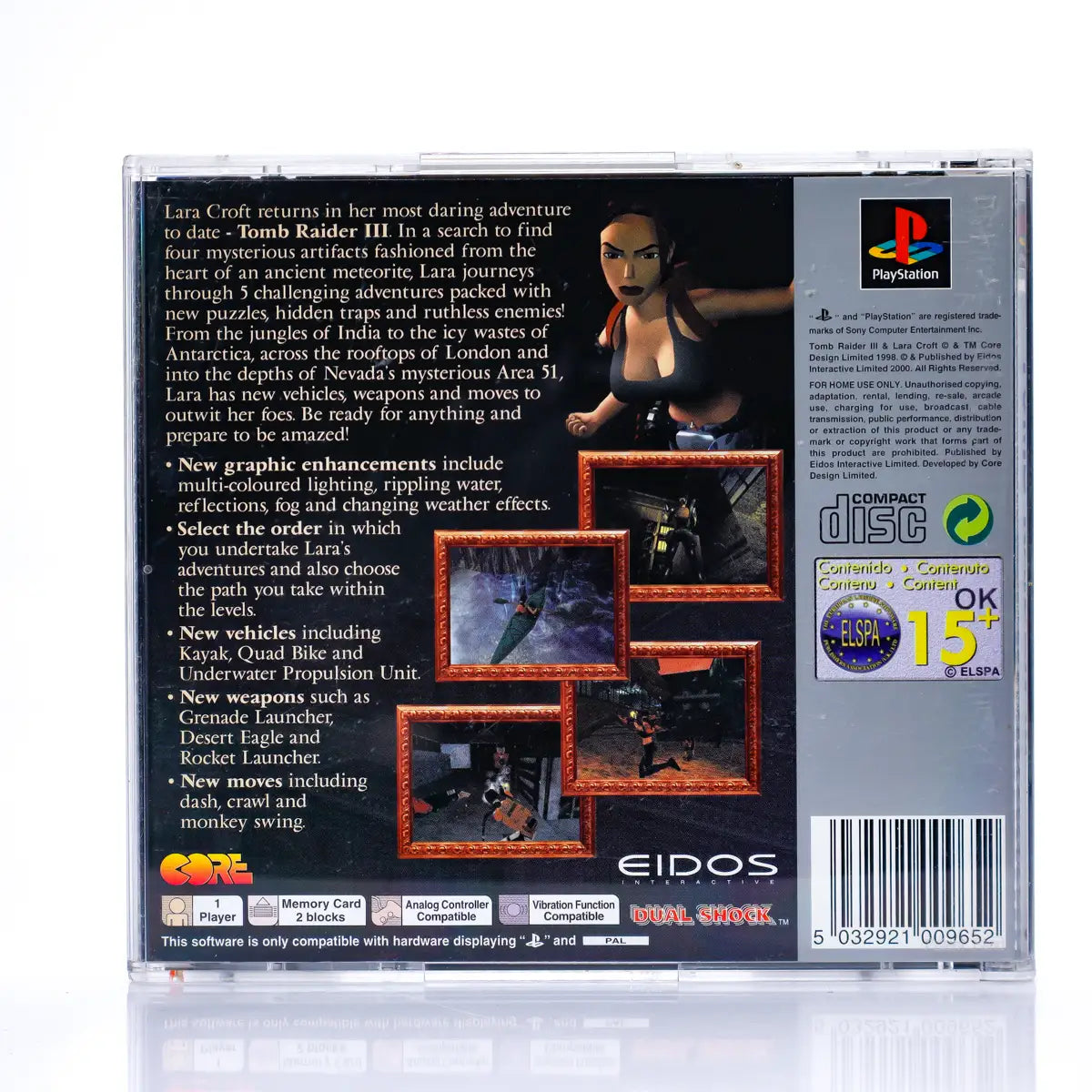 Tomb Raider III: Adventures of Lara Croft - PS1 spill - Retrospillkongen