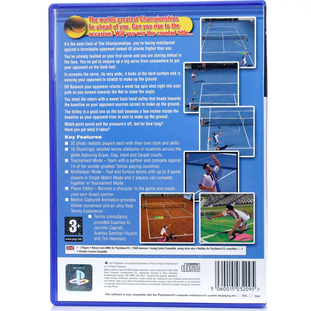 Perfect Ace: Pro Tournament Tennis - PS2 spill - Retrospillkongen