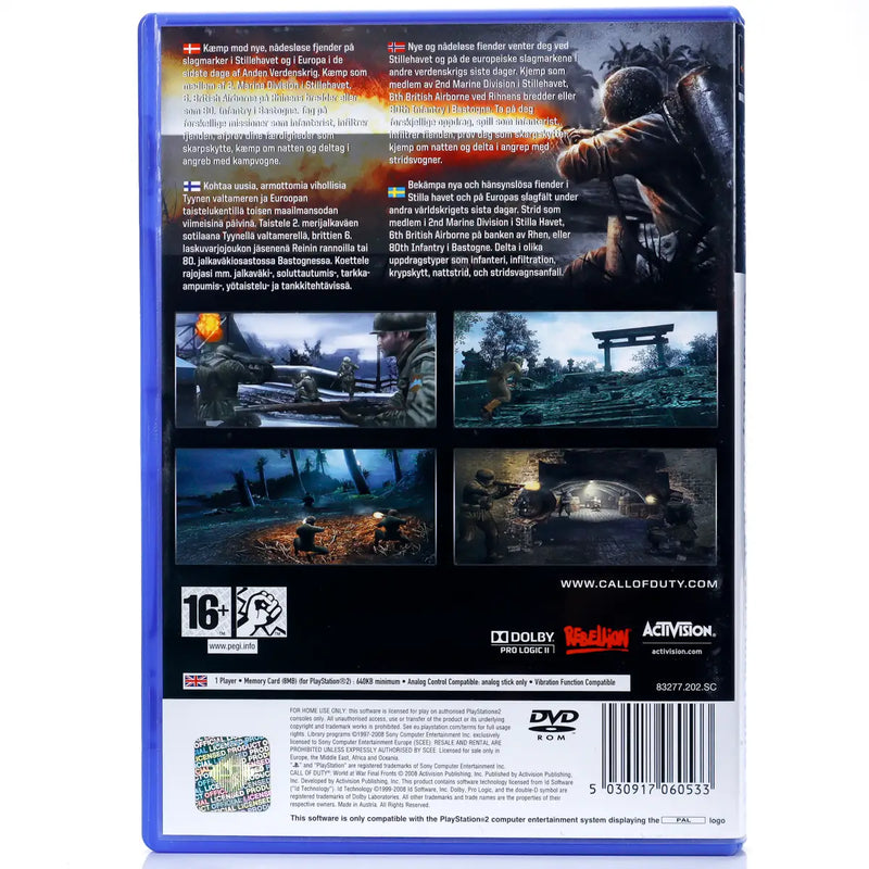 Call of Duty: World at War - Final Fronts - PS2 spill