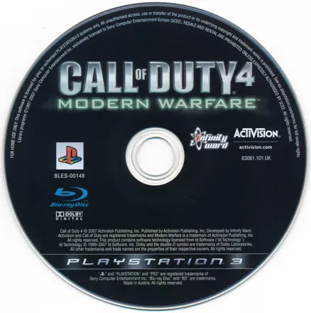 Call of Duty 4: Modern Warfare - PS3 spill