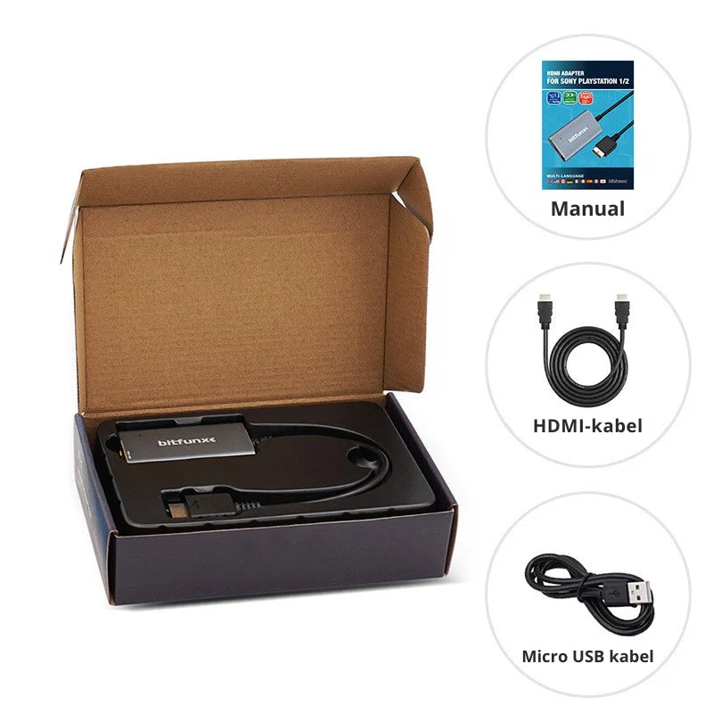 Bitfunx HDMI Omformer UpScaler for PS1 & PS2 - Retrospillkongen