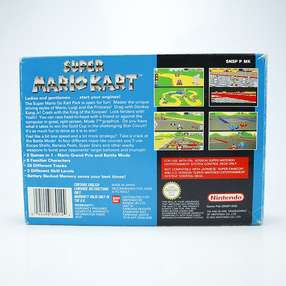Super Mario Kart - Nintendo (SNES) spill Komplett i eske - Retrospillkongen