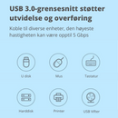 Nintendo Switch Dock 4k kompatibel TV adapter USB 3.0 - Retrospillkongen