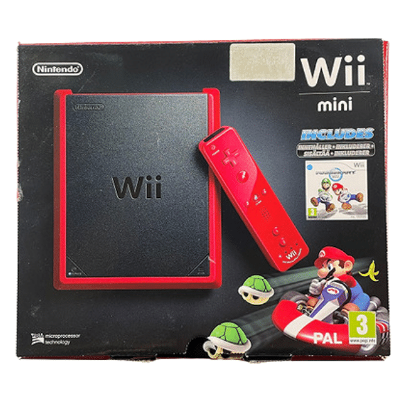 Nintendo Wii Mini 8GB Rød i Eske Mario Kart Konsoll pakke - Wii konsoll - Retrospillkongen
