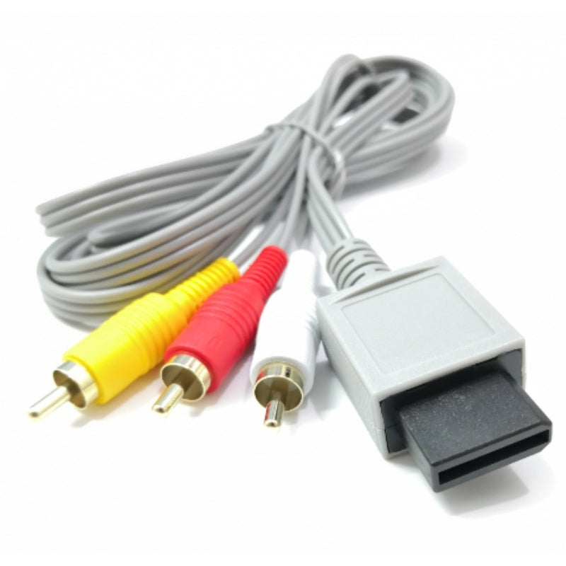 Wii AV-kabel (1,8 m) - Kompositt-/Komponent RCA-tilkobling for Nintendo Wii-konsollen - Retrospillkongen