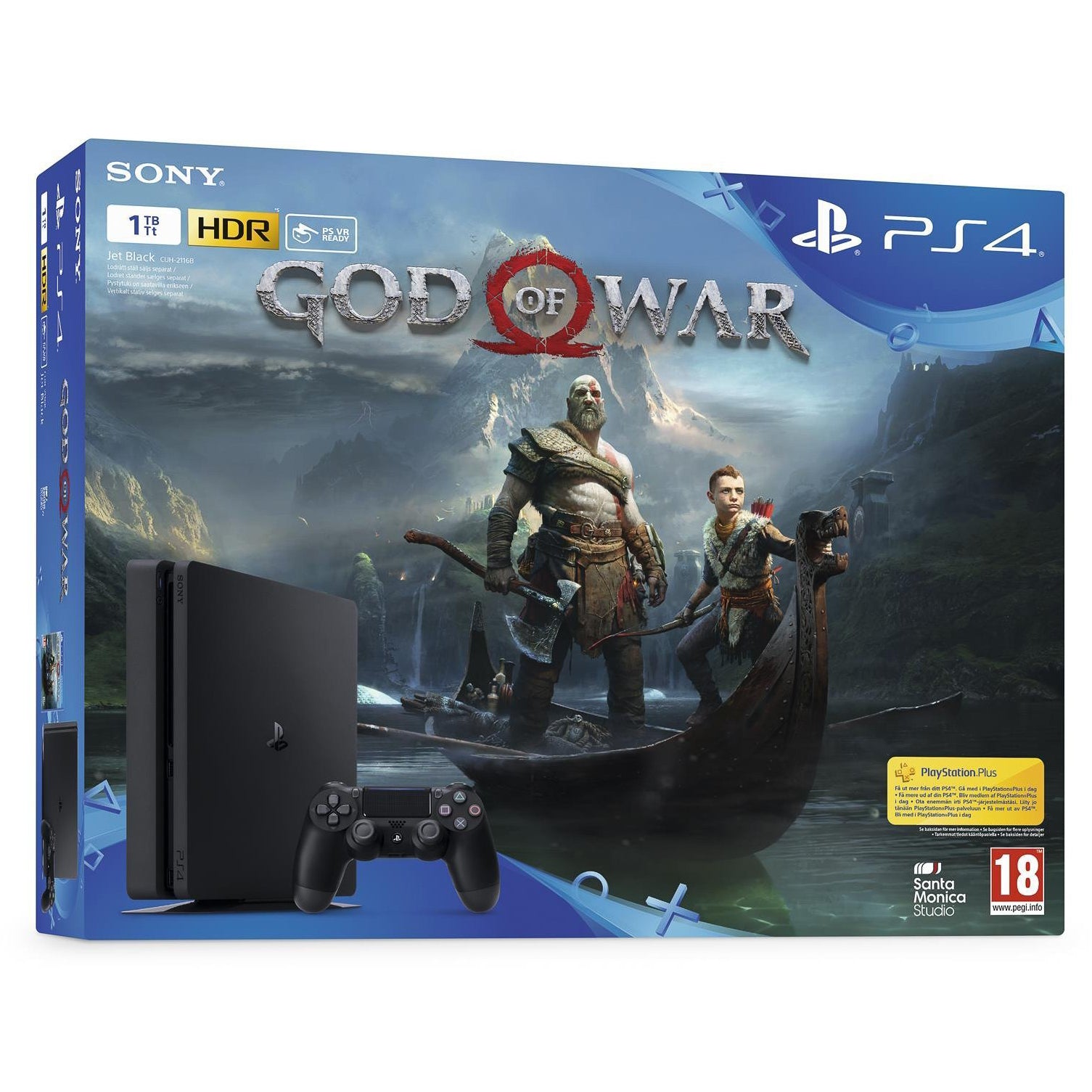 PlayStation 4 Slim 1TB God of War edition - Retrospillkongen