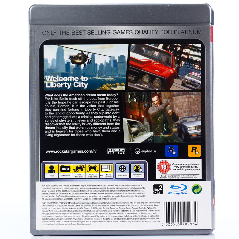 Grand Theft Auto IV (Platinum) - PS3 spill - Retrospillkongen