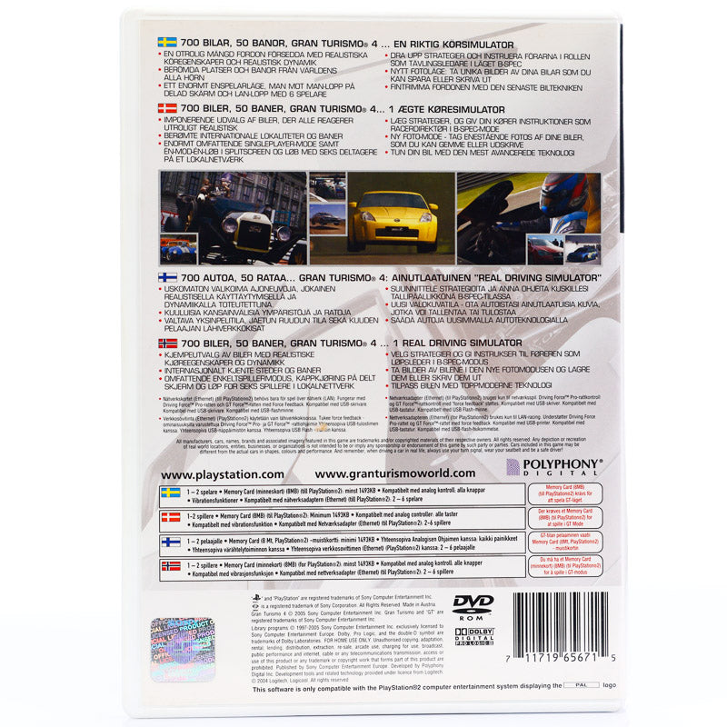 Grand Turismo 4 - PS2 (Kun Cover) - Retrospillkongen