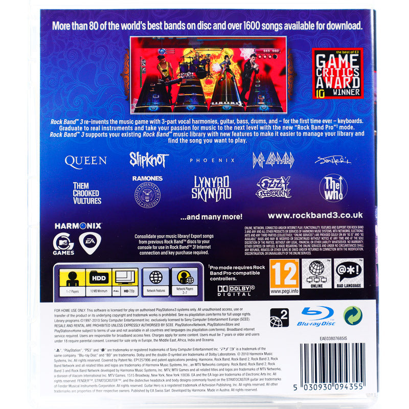 Rock Band 3 Gitar Bundle (Komplett i Eske) - PS3 spill - Retrospillkongen