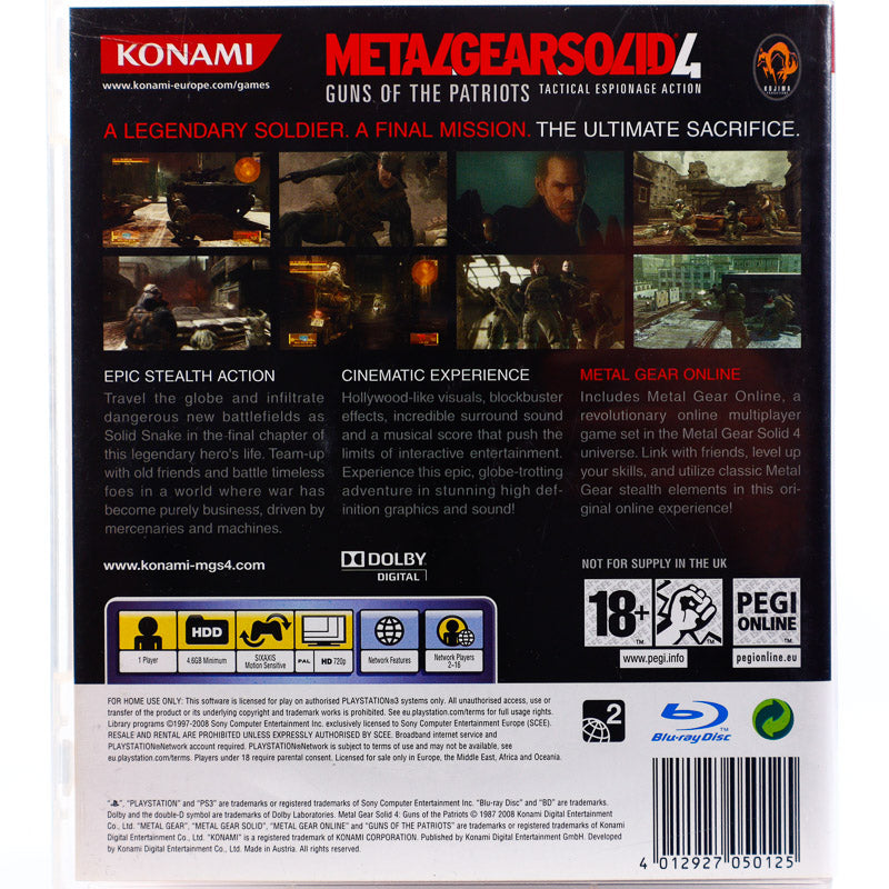 Metal Gear Solid 4 Guns of the Patriots - PS3 spill - Retrospillkongen