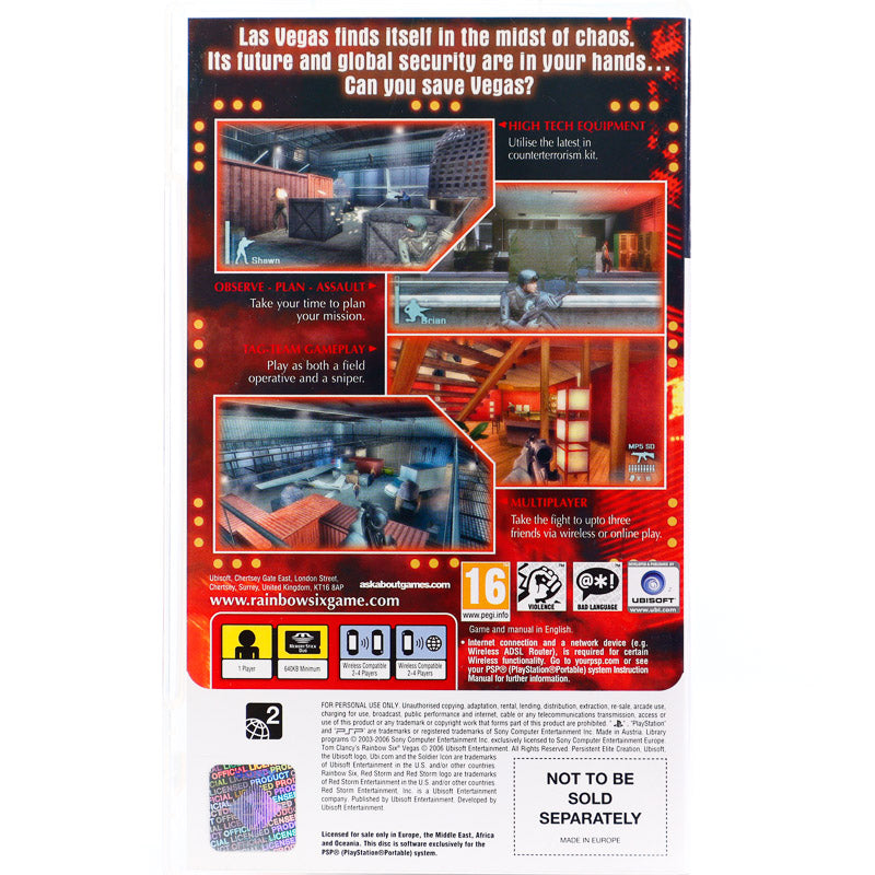 Rainbow Six: Vegas - PSP spill - Retrospillkongen