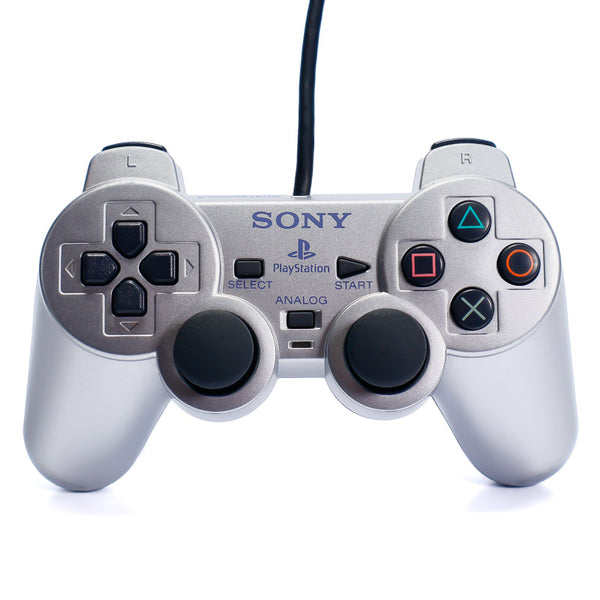 Original Sølv Playstation 2 Dual Shock Kontroll | PS2 - Retrospillkongen