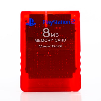 Original 8MB Memory Card Clear Red - Playstation 2 (PS2) Tilbehør - Retrospillkongen