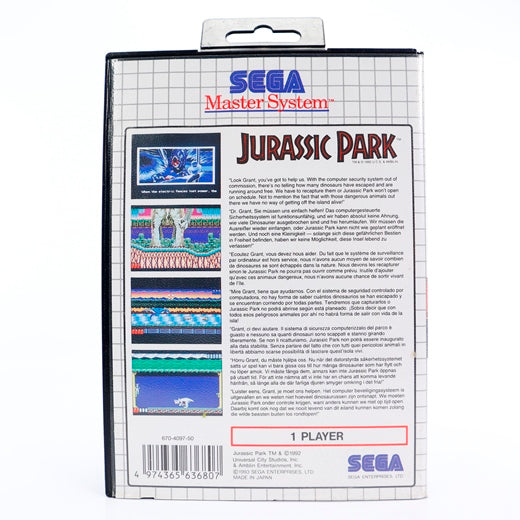 Jurassic Park - Sega Master System spill - Retrospillkongen