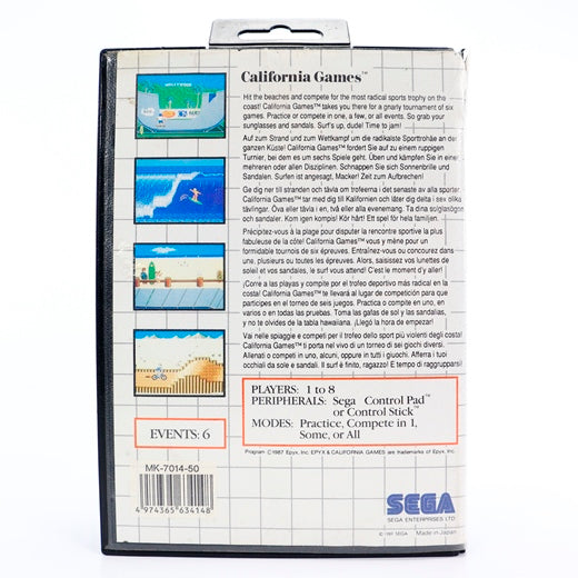 California Games - Sega Master System spill - Retrospillkongen