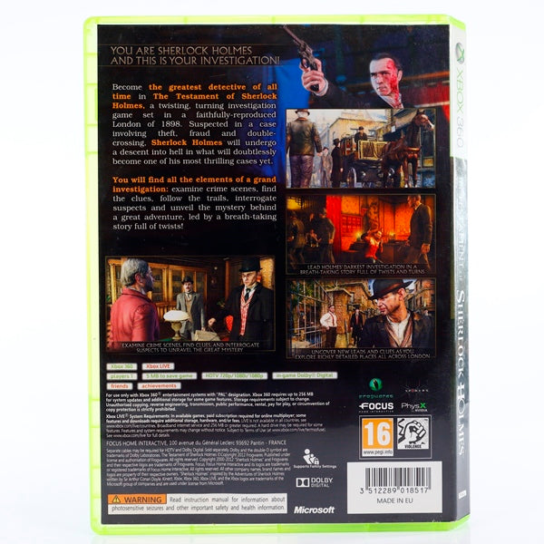 The Testament of Sherlock Holmes - Xbox 360 spill - Retrospillkongen