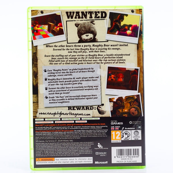 Naughty Bear - Xbox 360 spill - Retrospillkongen