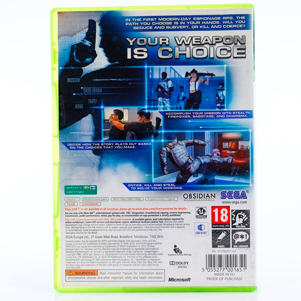 Alpha Protocol: The Espionage RPG - Xbox 360 spill - Retrospillkongen