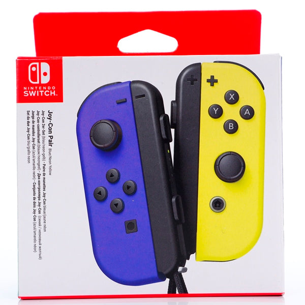 Neon Yellow / Blue Joy-Con håndkontroller til Nintendo Switch - Tilbehør - Retrospillkongen