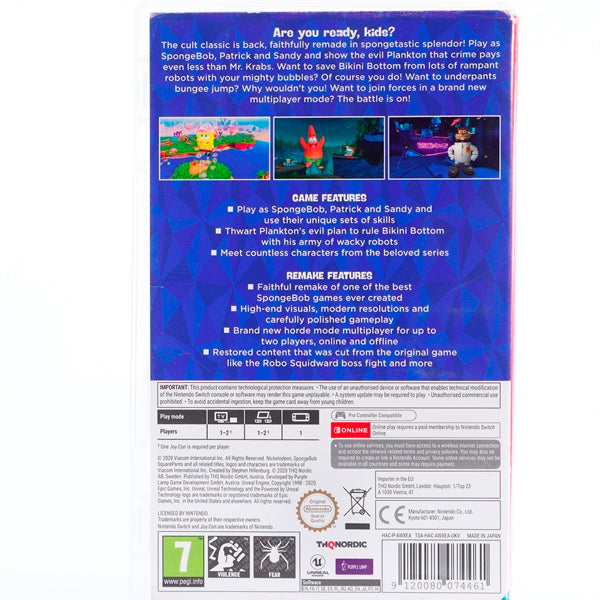 Spongebob Squarepants: Battle for Bikini Bottom Rehydrated - Nintendo Switch Spill - Retrospillkongen