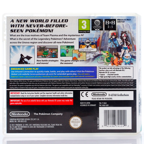 Pokemon White version - Nintendo DS (KUN COVER) - Retrospillkongen