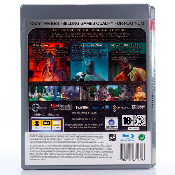 The Elder Scrolls IV: Oblivion Game of the Year Edition platinum - PS3 spill - Retrospillkongen