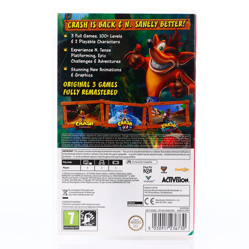 Crash Bandicoot: N Sane Trilogy - Nintendo Switch spill - Retrospillkongen